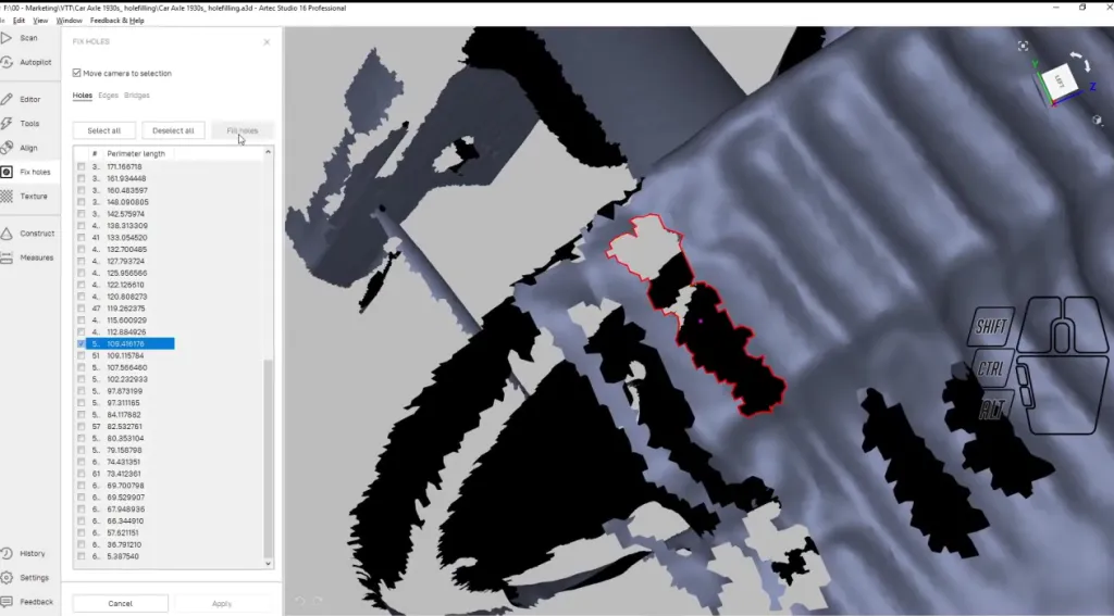 3D Hole Filling