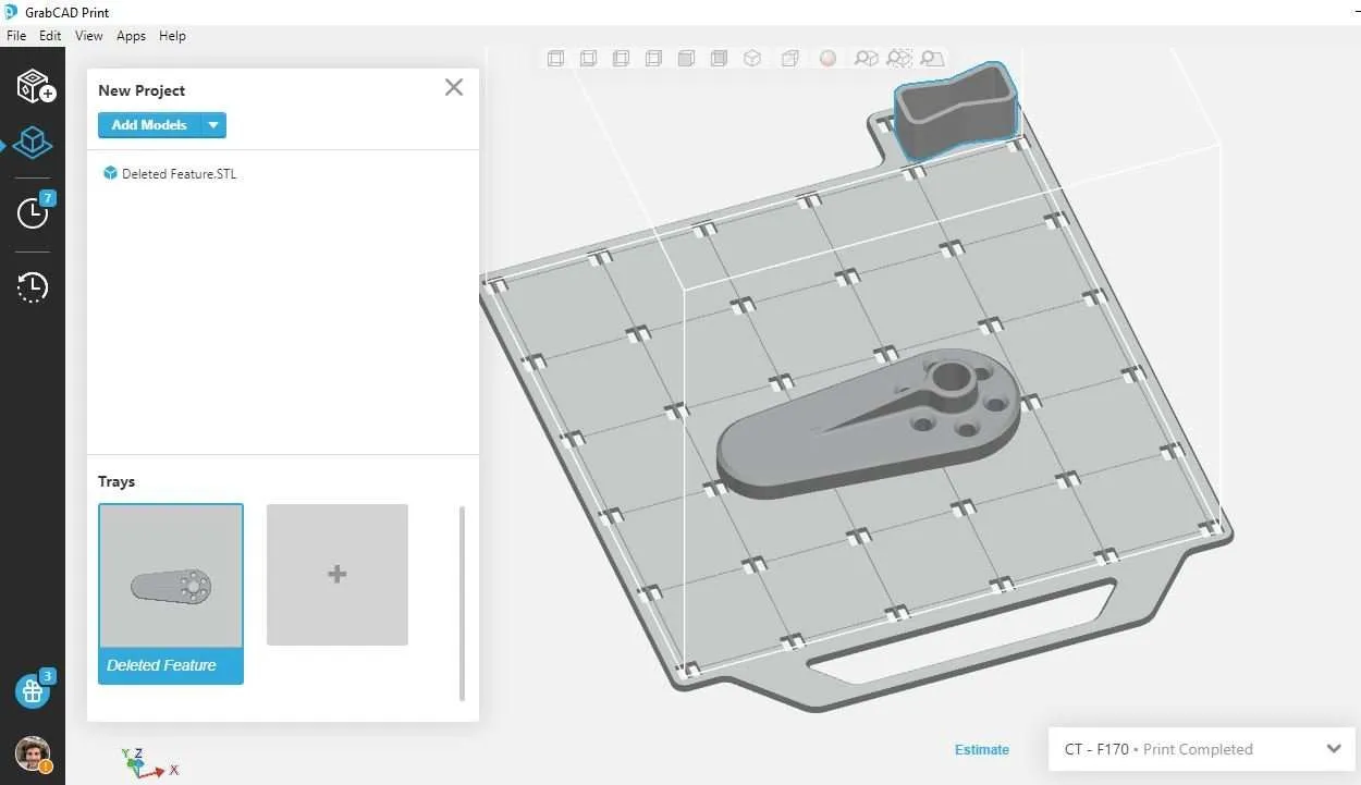 Sliced mesh in GrabCAD Print