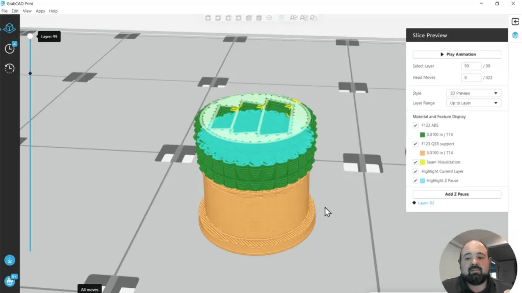 Confirming slices in GrabCAD Print
