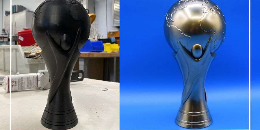 3D printed and painted world cup trophy